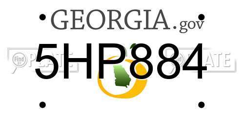 5HP884 Georgia License Plate