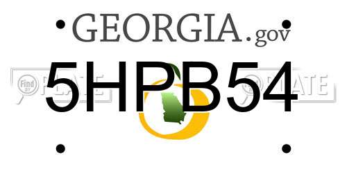 5HPB54 Georgia License Plate