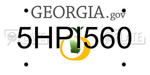 5HPI560 Georgia License Plate