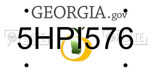 5HPI576 Georgia License Plate