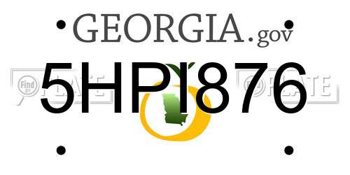 5HPI876 Georgia License Plate