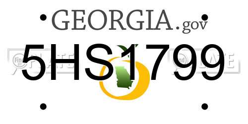5HS1799 Georgia License Plate