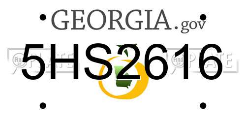 5HS2616 Georgia License Plate