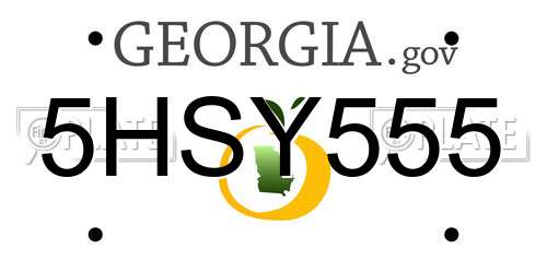 5HSY555 Georgia License Plate