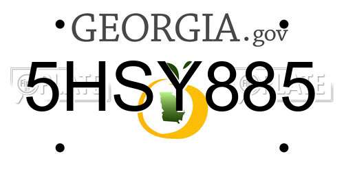 5HSY885 Georgia License Plate