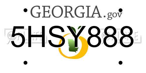 5HSY888 Georgia License Plate