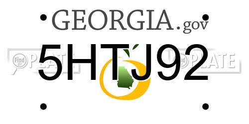 5HTJ92 Georgia License Plate