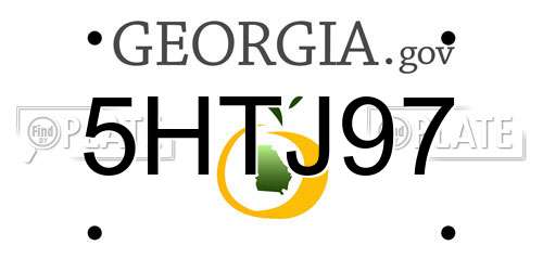 5HTJ97 Georgia License Plate