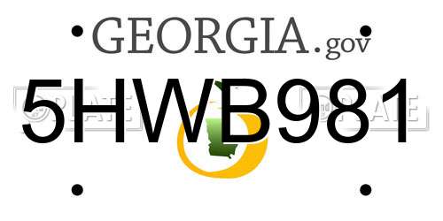 5HWB981 Georgia License Plate