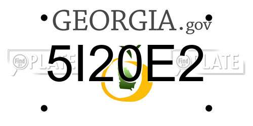5I20E2 Georgia License Plate