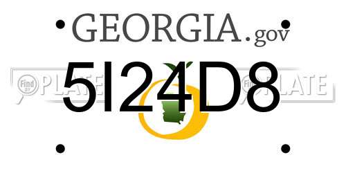 5I24D8 Georgia License Plate