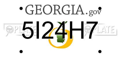 5I24H7 Georgia License Plate