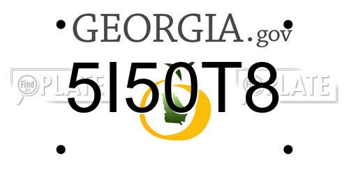 5I50T8 Georgia License Plate