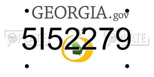 5I52279 Georgia License Plate