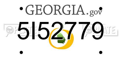5I52779 Georgia License Plate