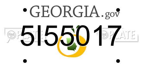 5I55017 Georgia License Plate