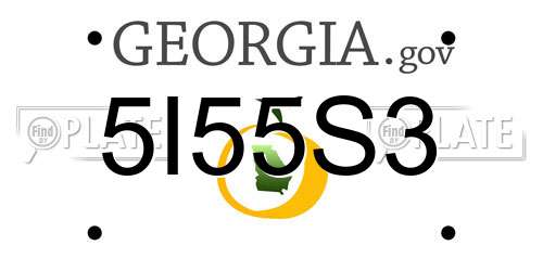 5I55S3 Georgia License Plate
