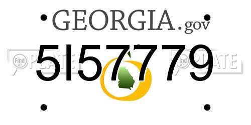 5I57779 Georgia License Plate