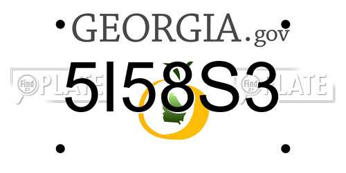 5I58S3 Georgia License Plate