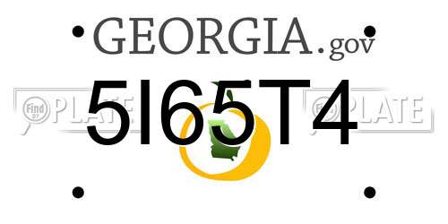 5I65T4 Georgia License Plate