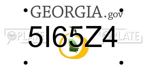 5I65Z4 Georgia License Plate