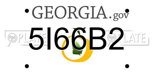 5I66B2 Georgia License Plate