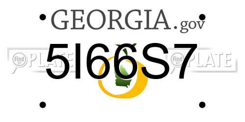 5I66S7 Georgia License Plate