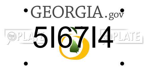 5I67I4 Georgia License Plate