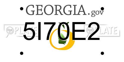 5I70E2 Georgia License Plate