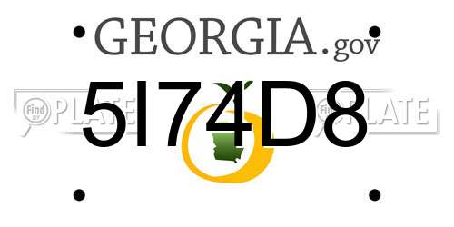 5I74D8 Georgia License Plate