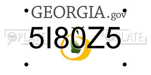 5I80Z5 Georgia License Plate