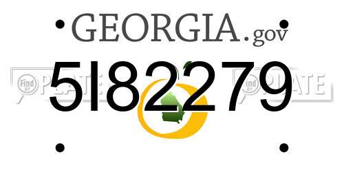 5I82279 Georgia License Plate