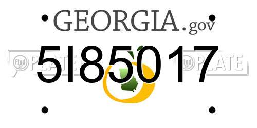 5I85017 Georgia License Plate