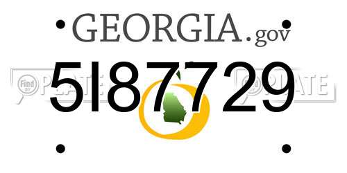 5I87729 Georgia License Plate