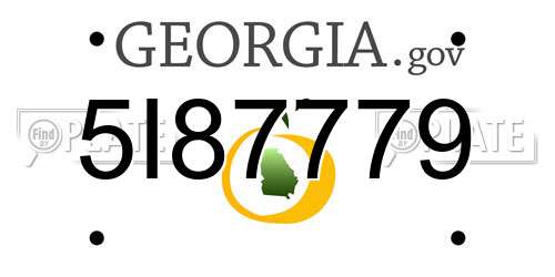 5I87779 Georgia License Plate