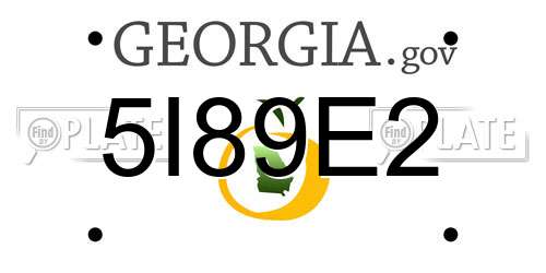 5I89E2 Georgia License Plate