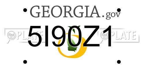 5I90Z1 Georgia License Plate