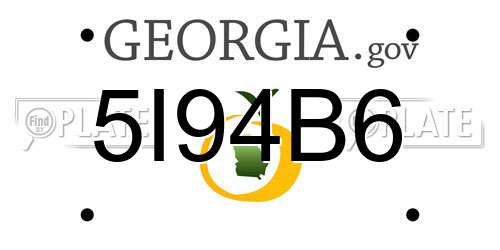 5I94B6 Georgia License Plate