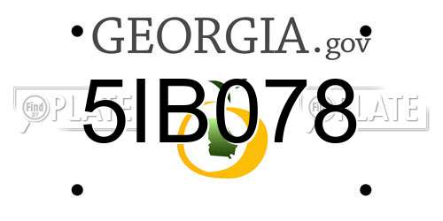 5IB078 Georgia License Plate