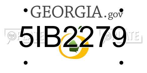 5IB2279 Georgia License Plate