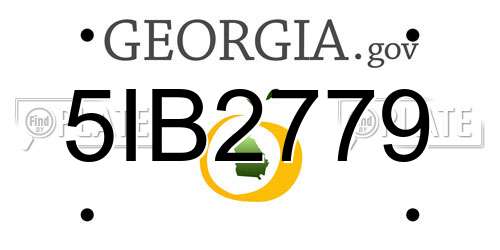 5IB2779 Georgia License Plate