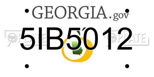 5IB5012 Georgia License Plate