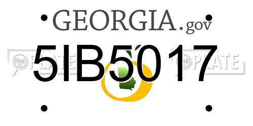 5IB5017 Georgia License Plate