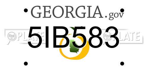 5IB583 Georgia License Plate
