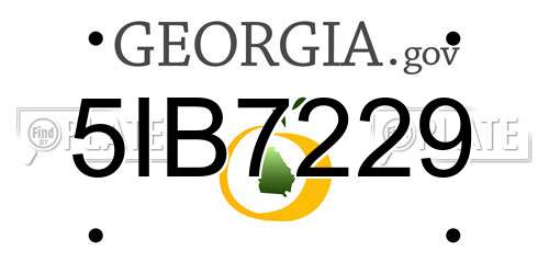5IB7229 Georgia License Plate