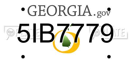 5IB7779 Georgia License Plate