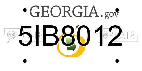 5IB8012 Georgia License Plate