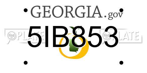 5IB853 Georgia License Plate