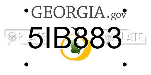 5IB883 Georgia License Plate