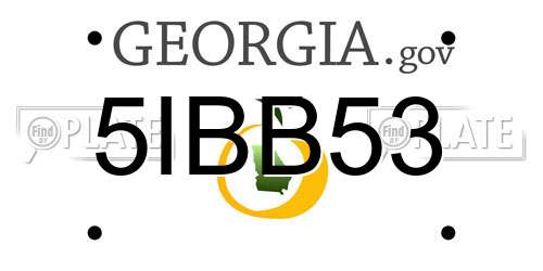 5IBB53 Georgia License Plate